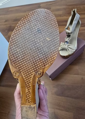 Bej Kadın Dolgu Topuklu Ayakkabı - Görsel 5