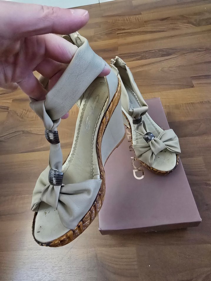 Bej Kadın Dolgu Topuklu Ayakkabı - Görsel 2