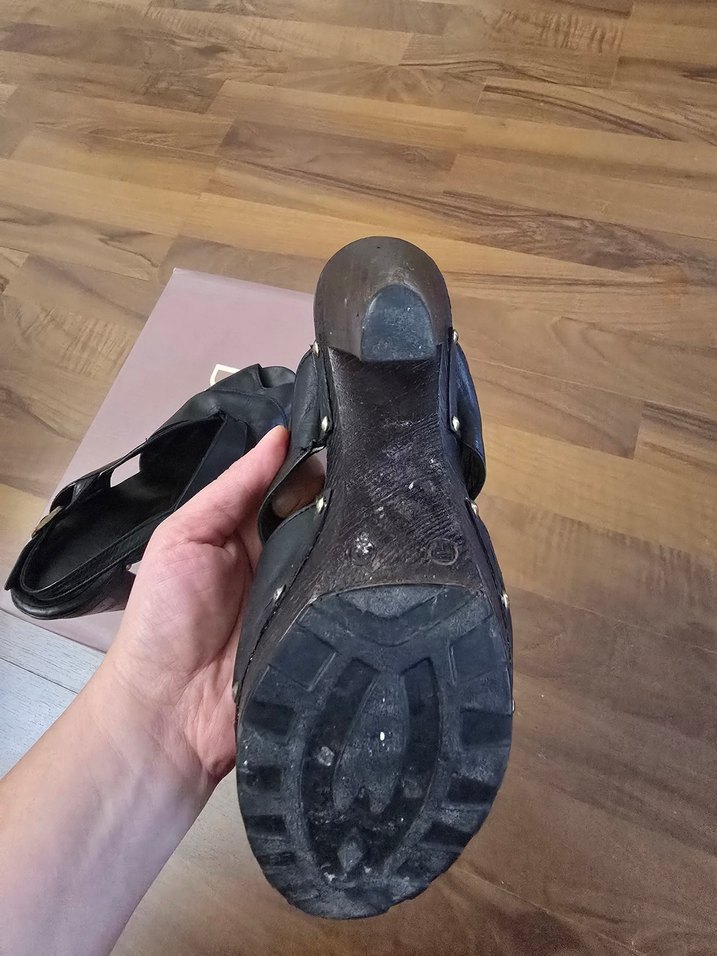 Hakiki Deri, Siyah Platform Topuklu Kadın  Ayakkabısı - Görsel 4