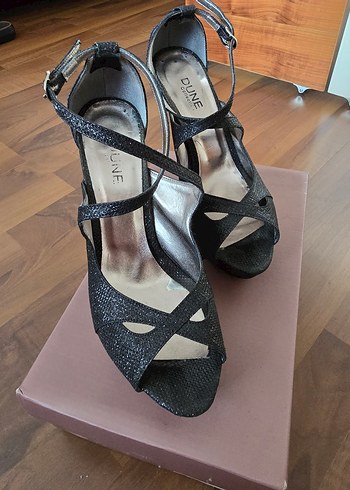 Işıltılı Siyah Bağcıklı Stiletto Topuklu Kadın Ayakkabı - Görsel 8