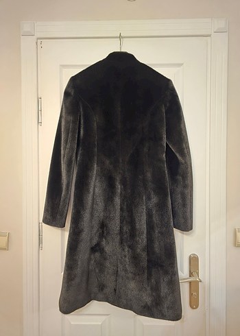 Siyah Uzun Tay tüyü Kadın Kaban - Görsel 4