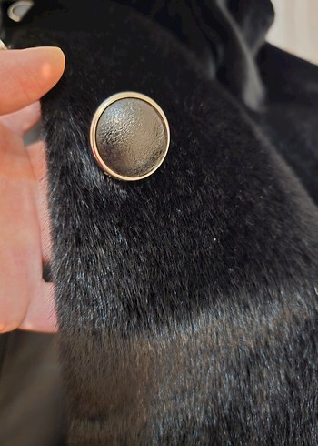 Siyah Uzun Tay tüyü Kadın Kaban - Görsel 9