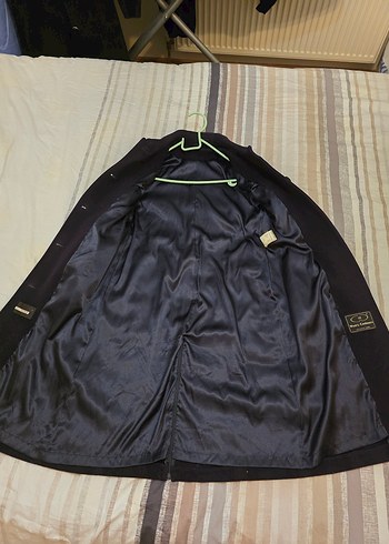 Yün, kaşmir Lacivert Kaban - Görsel 7