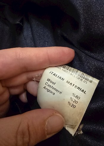 Yün, kaşmir Lacivert Kaban - Görsel 9