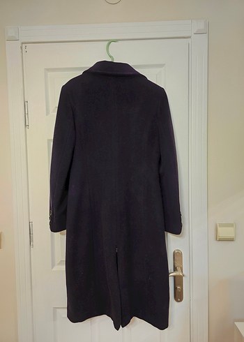 Yün, kaşmir Lacivert Kaban - Görsel 6