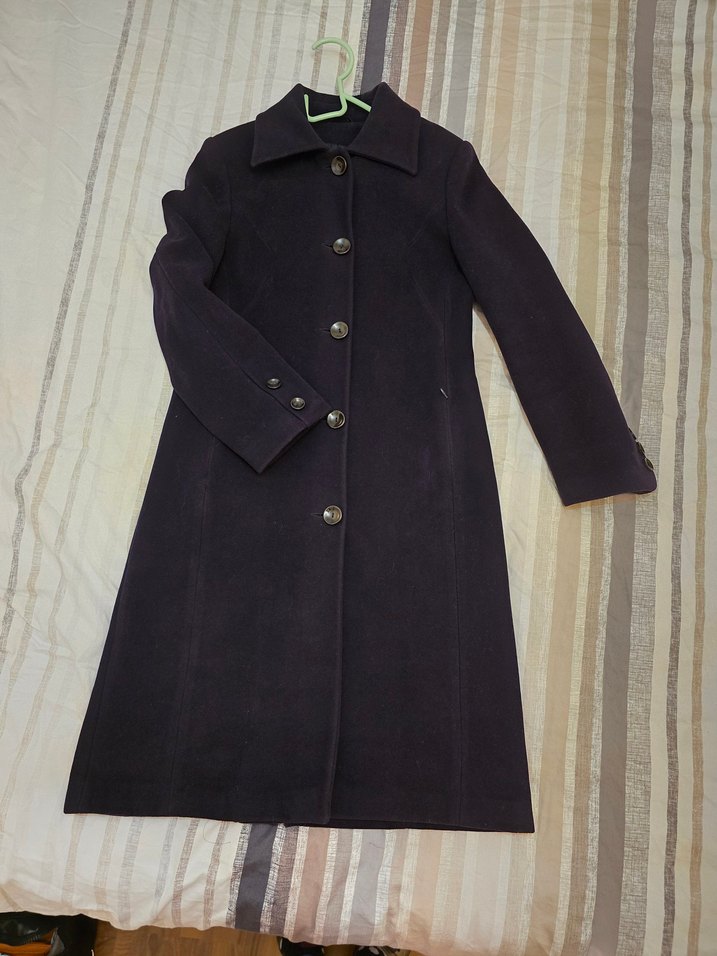 Yün, kaşmir Lacivert Kaban - Görsel 5