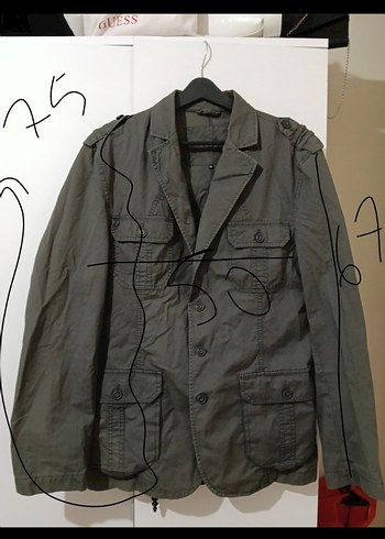 Gri Erkek Keten Düğmeli Ceket - Görsel 8