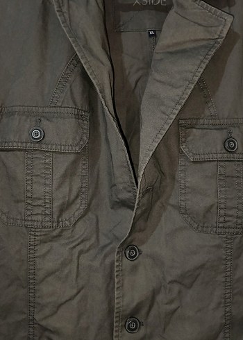 Gri Erkek Keten Düğmeli Ceket - Görsel 4