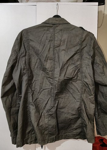 Gri Erkek Keten Düğmeli Ceket - Görsel 7