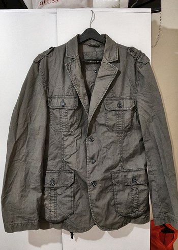 Gri Erkek Keten Düğmeli Ceket - Görsel 2