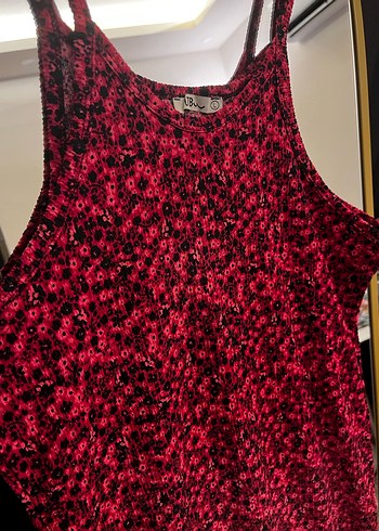 Kırmızı Desenli  Elbise - Görsel 2