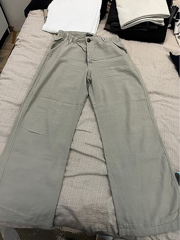 Mint yeşili keten yazlık pantolon