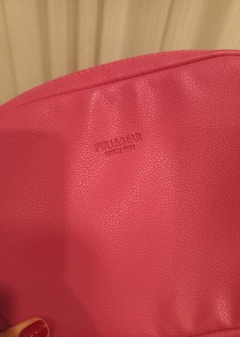 Pembe Deri Kadın Çapraz Çanta - Görsel 2