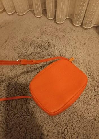 Turuncu Kadın Deri Omuz Çantası - Görsel 2