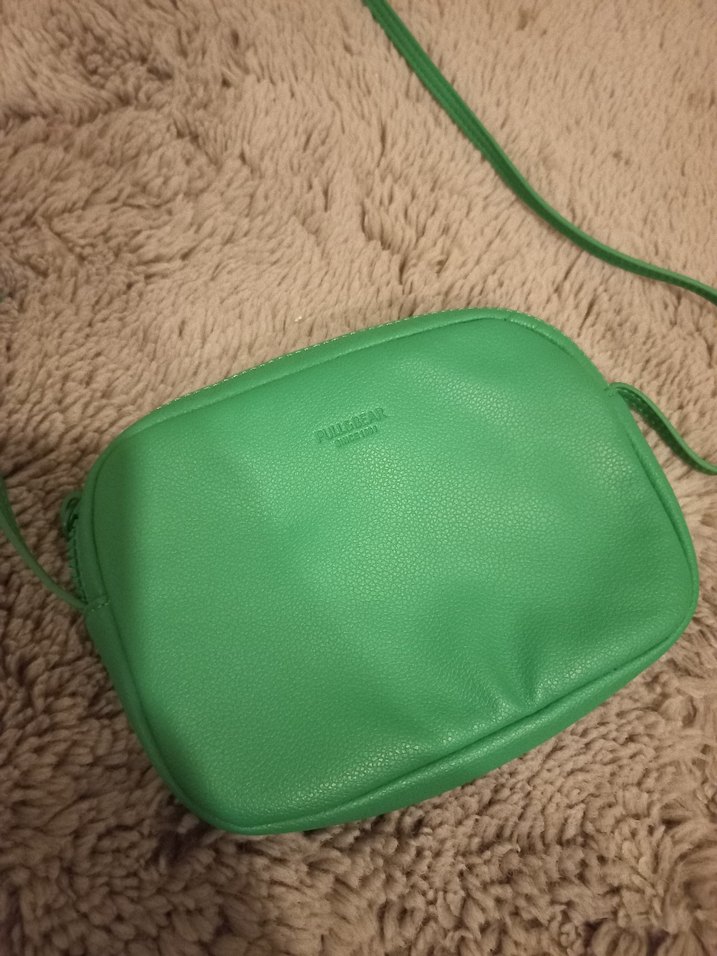 Yeşil Deri Kadın Çapraz Çanta - Görsel 3