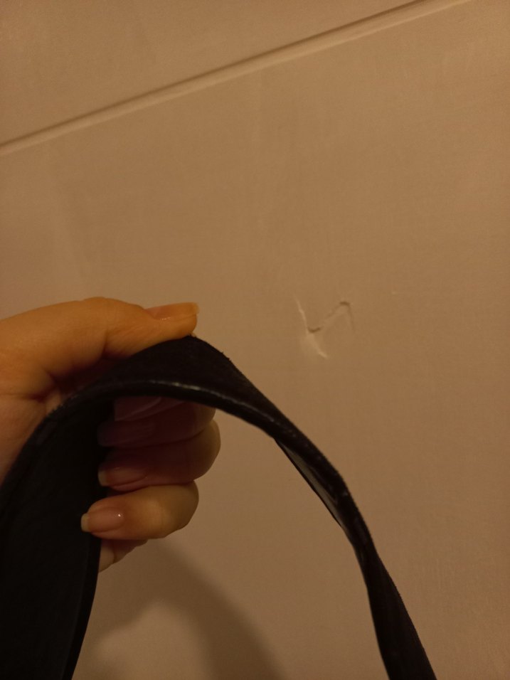 Kadın Siyah Süet Tokalı Omuz Çantası - Görsel 3