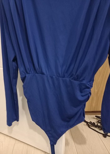 Mavi Drapeli Boğazlı Kadın Bluz - Görsel 5