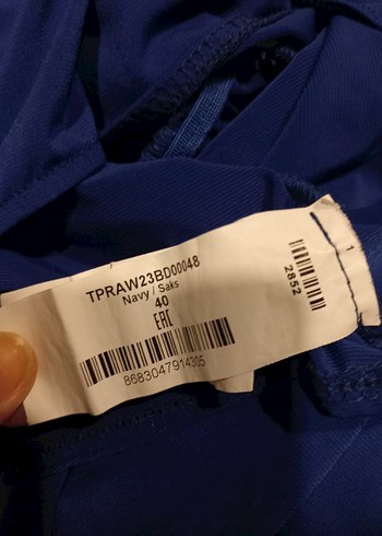 Mavi Drapeli Boğazlı Kadın Bluz - Görsel 3