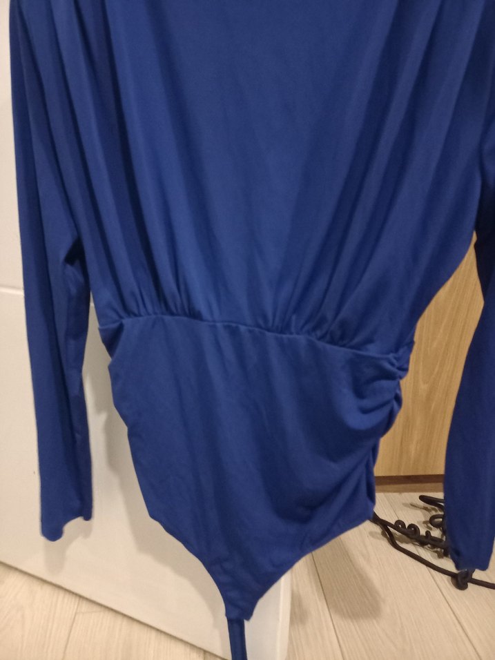 Mavi Drapeli Boğazlı Kadın Bluz - Görsel 5