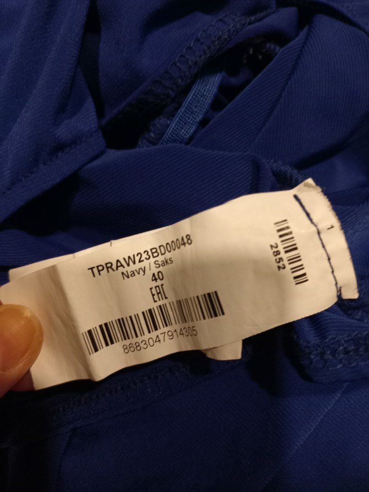 Mavi Drapeli Boğazlı Kadın Bluz - Görsel 3