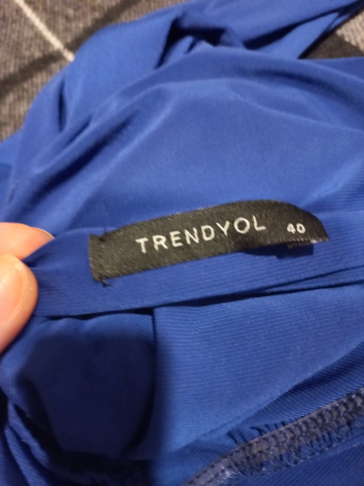 Mavi Drapeli Boğazlı Kadın Bluz - Görsel 2