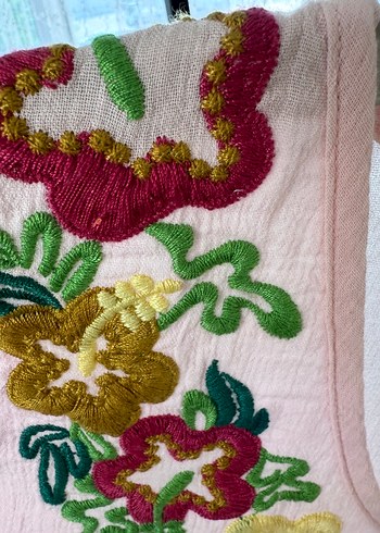 İpekçi Otantik Püsküllü Nakışlı Pembe - Görsel 6