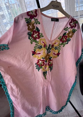 İpekçi Otantik Püsküllü Nakışlı Pembe - Görsel 5