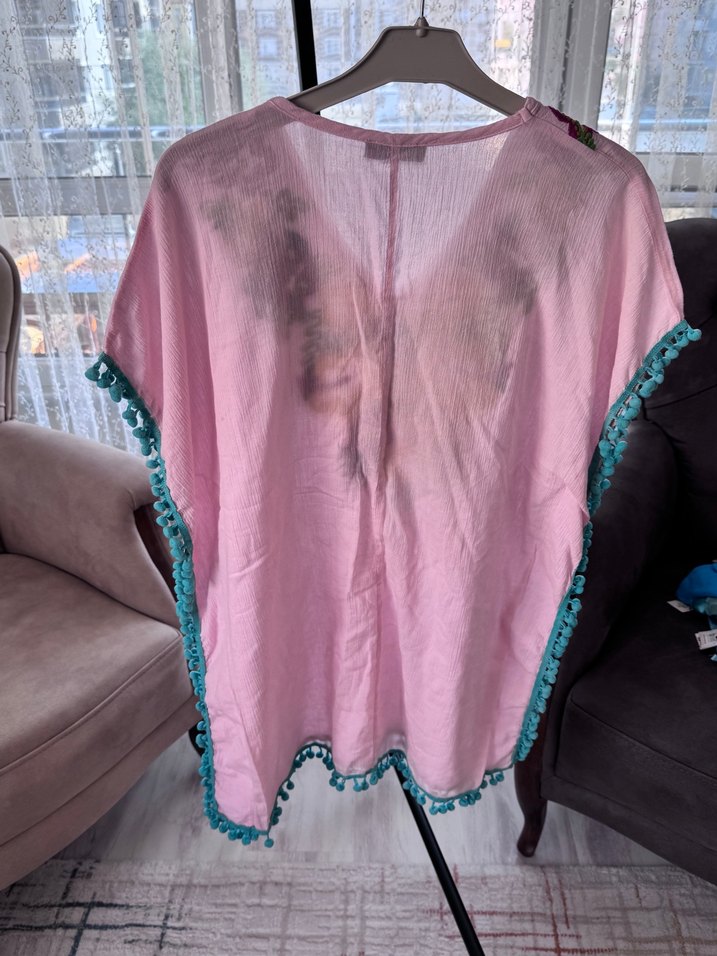 İpekçi Otantik Püsküllü Nakışlı Pembe - Görsel 4