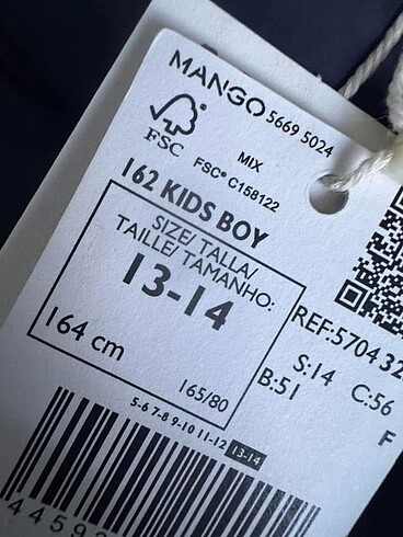 13-14 Yaş Beden Mango şişme yelek