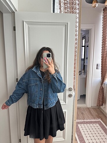 m Beden Crop kot ceket