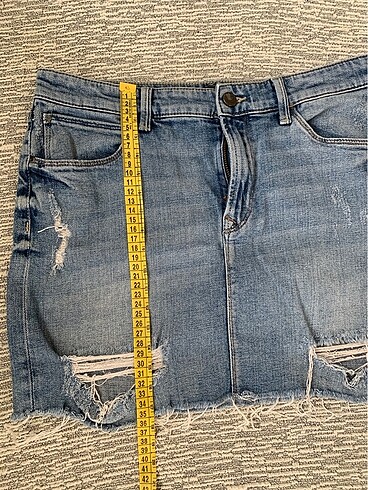 m Beden mavi Renk Mavi Jeans Mini Kot Etek
