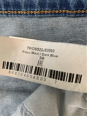 38 Beden mavi Renk Yüksek Bel Jean
