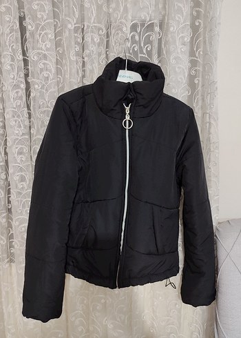40 Beden Kürklü Siyah Mini Kadın Ceket