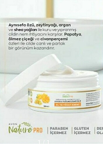 Avon AYNISEFA İÇEREN EL VE VÜCUT KREMİ