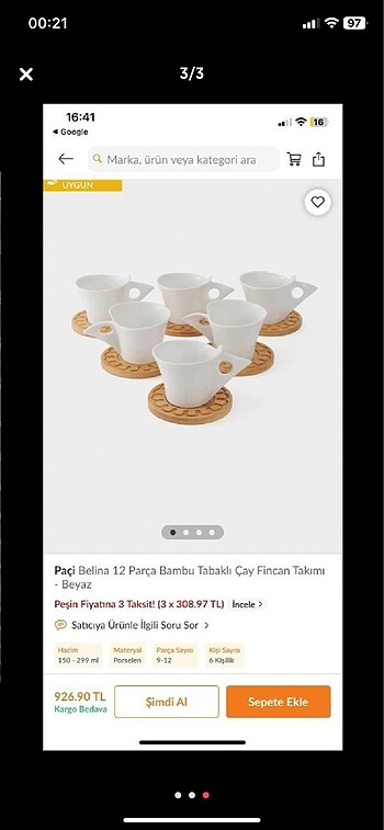 Bambu Fincan Takımı