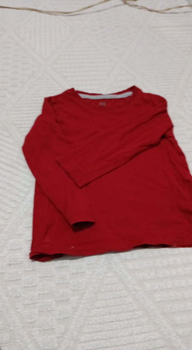 Kız Çocuk Kırmızı Uzun Kollu Basic Tişört - Görsel 2