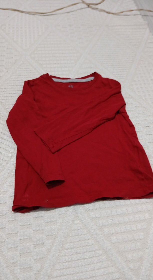 Kız Çocuk Kırmızı Uzun Kollu Basic Tişört - Görsel 3