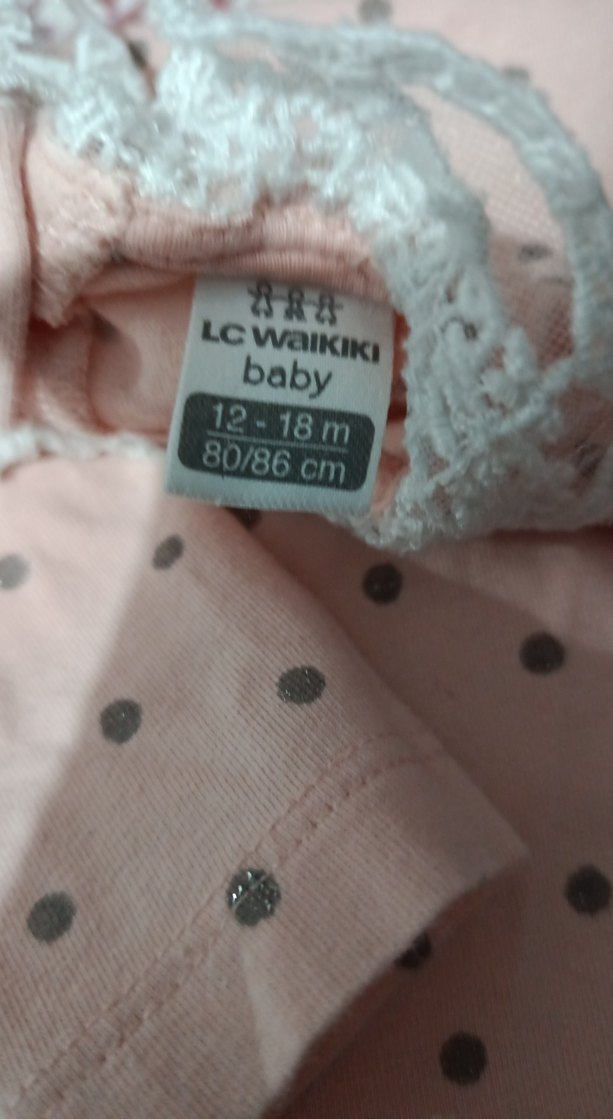 Dantel Yakalı Uzun Kollu Pembe Bebek Body - Görsel 4