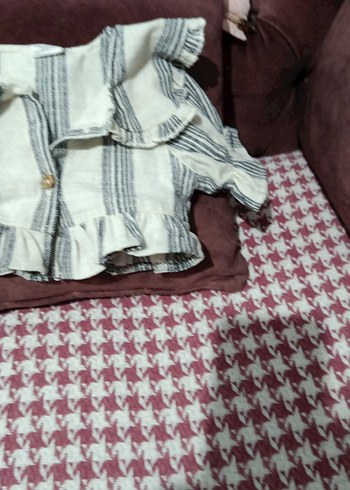 Kız Çocuk Keten Gömlek Fırfırlı - Görsel 2