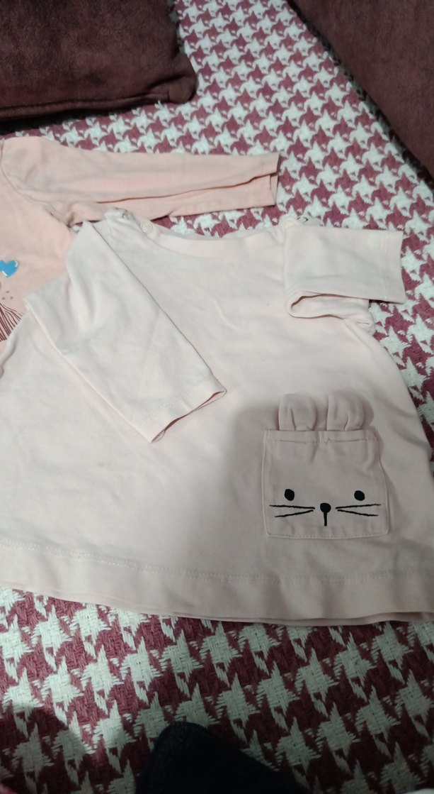 Kız Çocuk Pembe Uzun Kollu Baskılı Tişört - Görsel 2