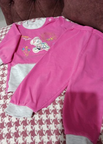 Pembe Dantel Detaylı Bebek Kız Takımı - Görsel 4