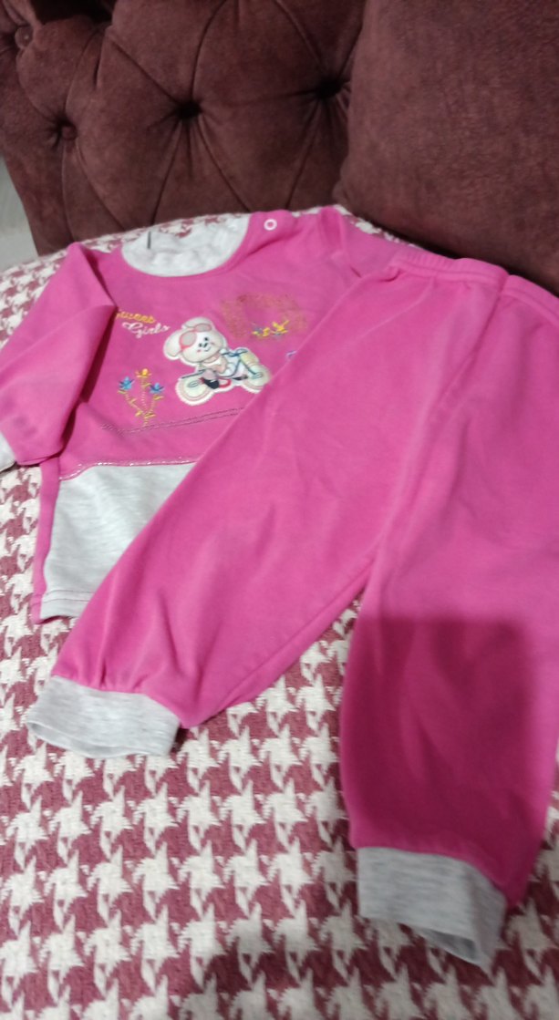 Pembe Dantel Detaylı Bebek Kız Takımı - Görsel 4