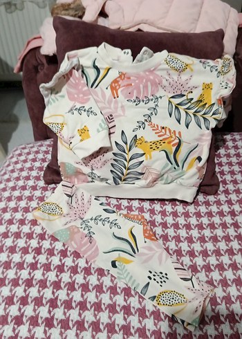 Bebek Kız Renkli Desenli Fırfırlı Takım - Görsel 2