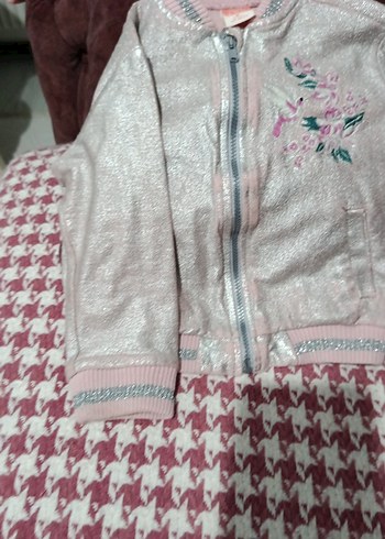 Nakışlı Fermuarlı Pembe Kız Çocuk Ceketi - Görsel 2