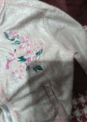 Nakışlı Fermuarlı Pembe Kız Çocuk Ceketi - Görsel 5