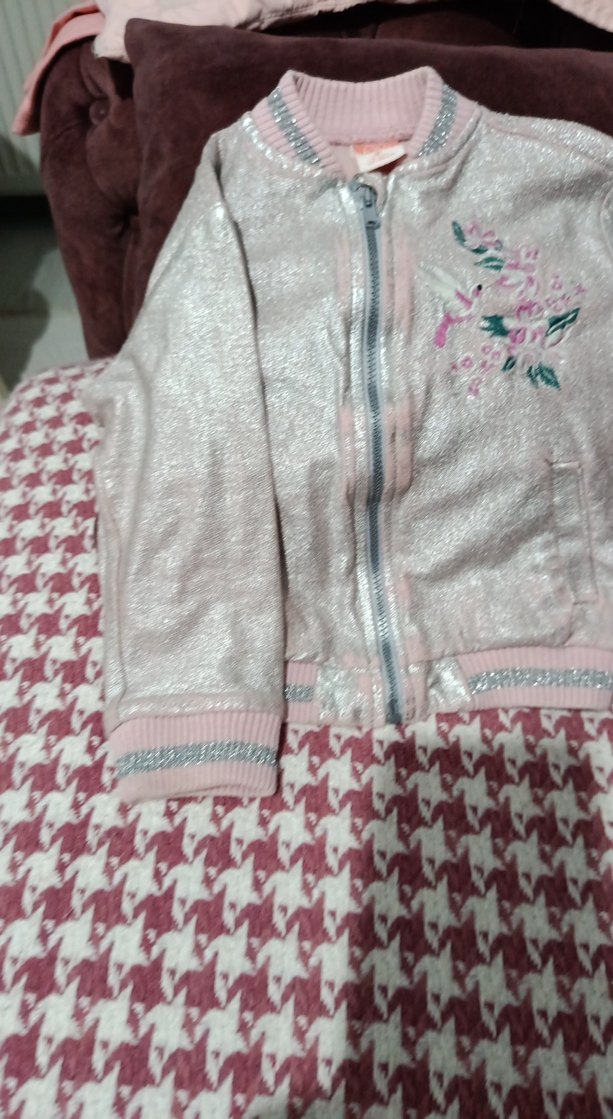 Nakışlı Fermuarlı Pembe Kız Çocuk Ceketi - Görsel 2