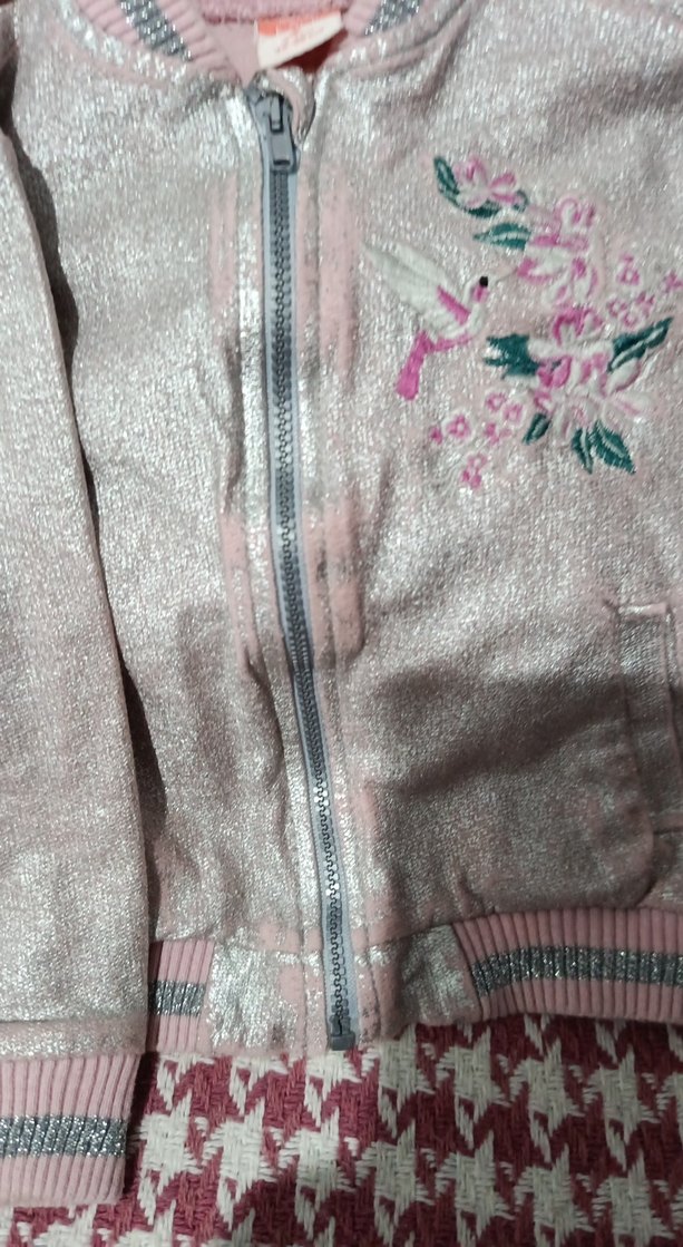 Nakışlı Fermuarlı Pembe Kız Çocuk Ceketi - Görsel 3