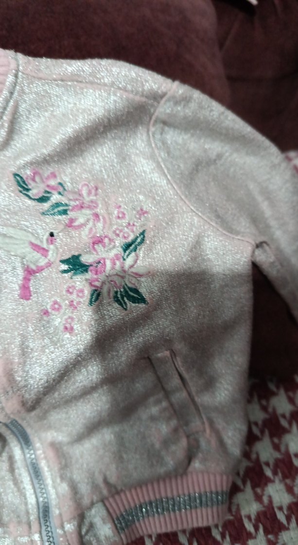 Nakışlı Fermuarlı Pembe Kız Çocuk Ceketi - Görsel 5
