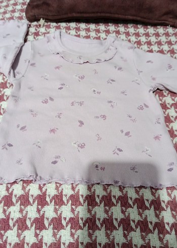 Mor Çiçek Desenli Kız Bluzu - Görsel 2