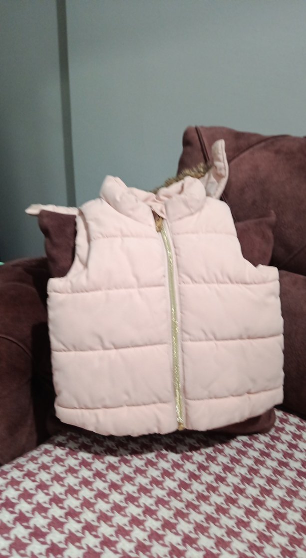 Kız Çocuk Pembe Kürklü Yelek - Görsel 4